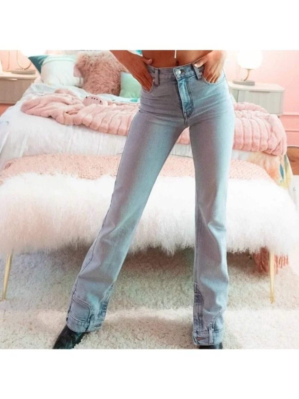 REVICE Farrah Upside Down Legally Blue Jeans Size 24